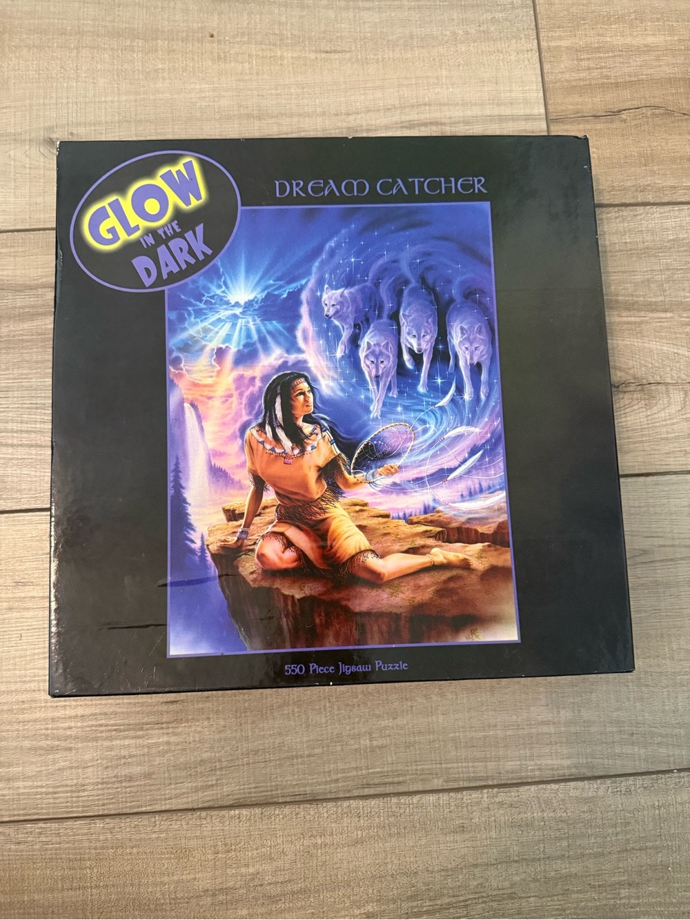 Ceaco Glow in the Dark Dream Catcher Native American Wolf 550 Piece Puzzle